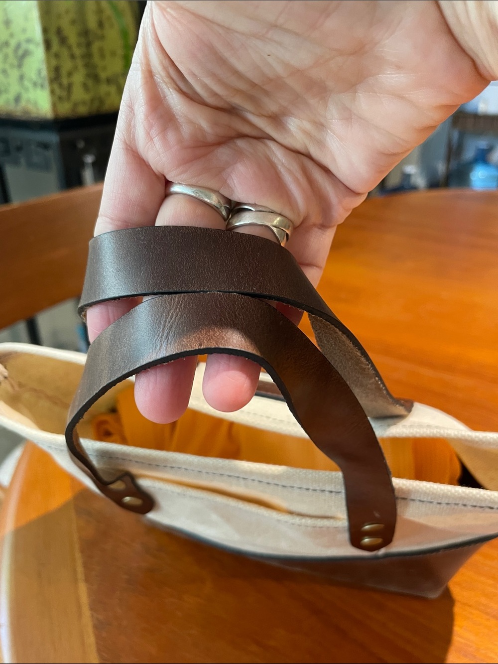 Blanton’s canvas and leather small tote bag - Picture 4 of 7